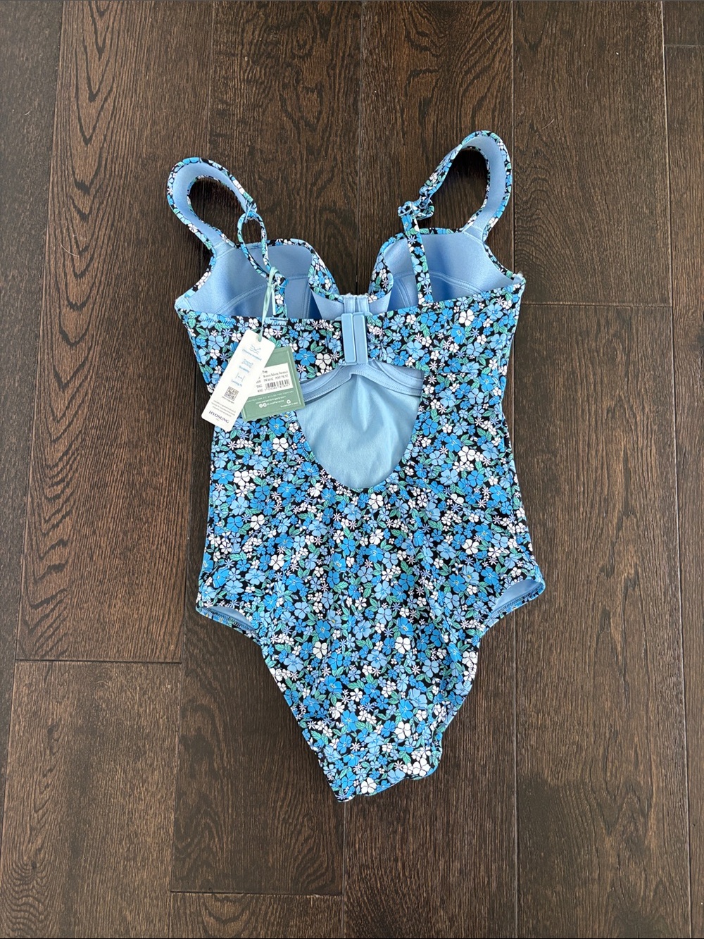 Blue Floral One-Piece - Picture 2 of 8
